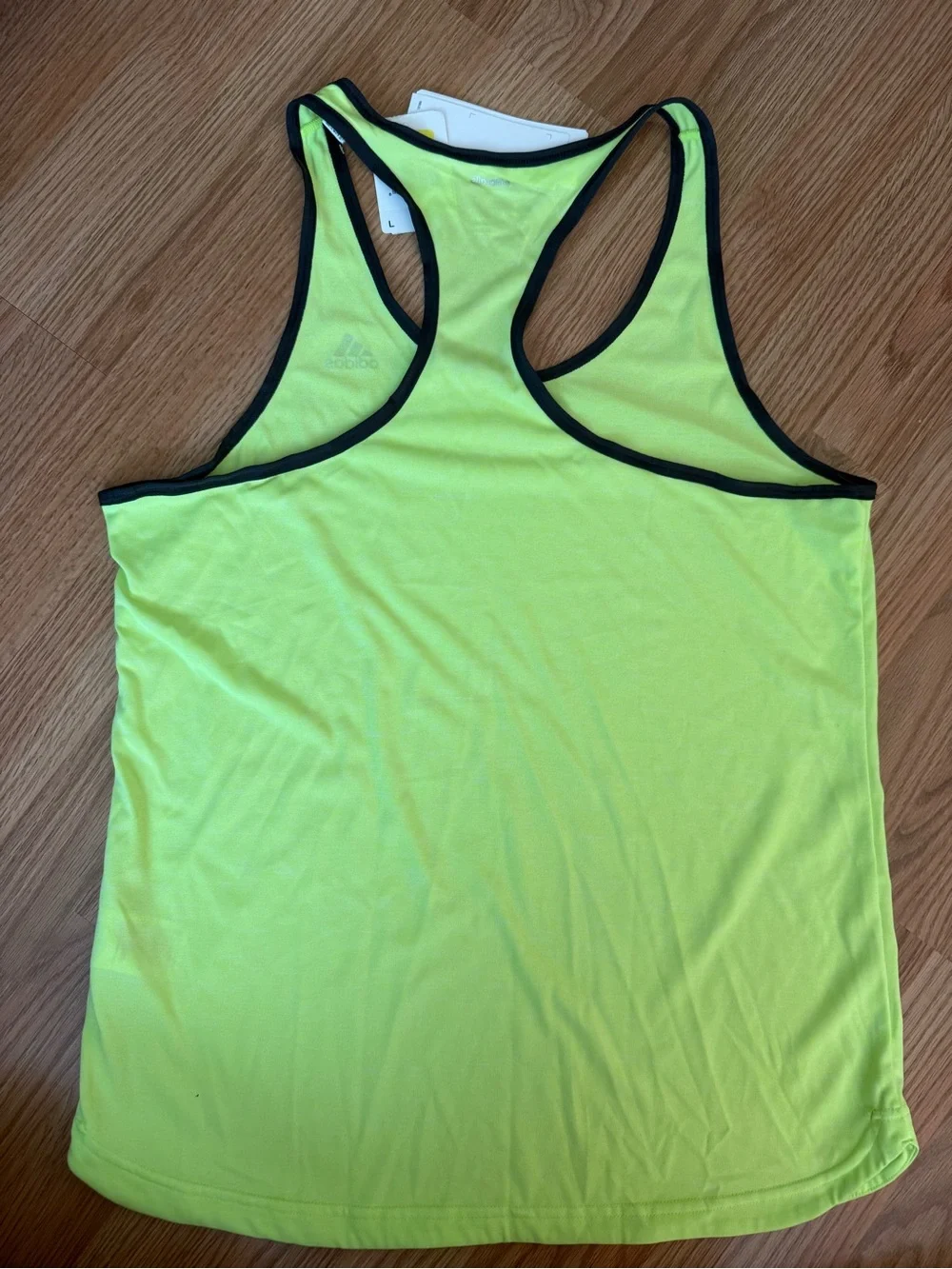 Women’s Adidas Neon Green-Yellow Racerback Tank - Size Large - Picture 2 of 6